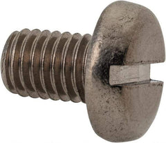 Value Collection - M8x1.25 Metric Coarse, 12mm Length Under Head Slotted Drive Machine Screw - Pan Head, Grade 316 & A4 Stainless Steel, Uncoated, Without Washer - Benchmark Tooling