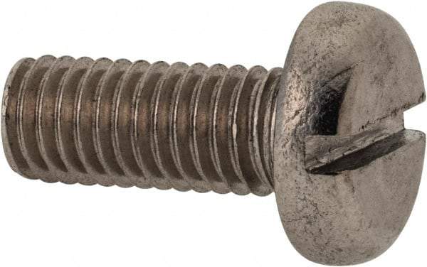 Value Collection - M8x1.25 Metric Coarse, 20mm Length Under Head Slotted Drive Machine Screw - Pan Head, Grade 316 & A4 Stainless Steel, Uncoated, Without Washer - Benchmark Tooling