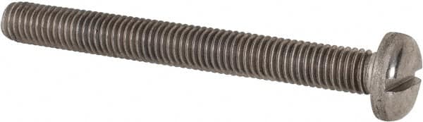 Value Collection - M8x1.25, 75mm Length Under Head Slotted Drive Machine Screw - Pan Head, Grade 316 & A4 Stainless Steel, Uncoated, Without Washer - Benchmark Tooling