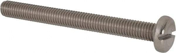 Value Collection - M8x1.25 Metric Coarse, 80mm Length Under Head Slotted Drive Machine Screw - Pan Head, Grade 316 & A4 Stainless Steel, Uncoated, Without Washer - Benchmark Tooling