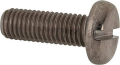 Value Collection - M10x1.50, 30mm Length Under Head Slotted Drive Machine Screw - Pan Head, Grade 316 & A4 Stainless Steel, Uncoated, Without Washer - Benchmark Tooling