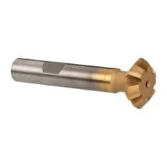 Whitney Tool Co. - 3/4° 3/4" Cut Diam, 1/4" Cut Width, 3/8" Shank, Carbide-Tipped Double-Angle Cutter - Benchmark Tooling