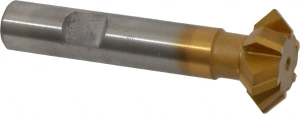 Whitney Tool Co. - 1° 1" Cut Diam, 3/8" Cut Width, 1/2" Shank, Carbide-Tipped Double-Angle Cutter - Benchmark Tooling