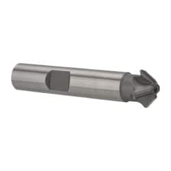 Whitney Tool Co. - 1/2" Diam x 1/8" Width of Cut, 45° Included Angle, Shank Connection, Carbide Tipped Single Angle Cutter - 3/8" Shank Diam, 2-1/8" Overall Length, Right Hand Cut, Uncoated - Benchmark Tooling