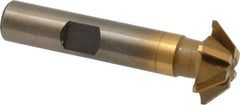 Whitney Tool Co. - 3/4" Diam x 3/16" Width of Cut, 45° Included Angle, Shank Connection, Carbide Tipped Single Angle Cutter - 3/8" Shank Diam, 2-1/8" Overall Length, Right Hand Cut, TiN Coated - Benchmark Tooling