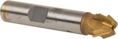 Whitney Tool Co. - 1/2" Diam x 7/32" Width of Cut, 60° Included Angle, Shank Connection, Carbide Tipped Single Angle Cutter - 3/8" Shank Diam, 2-1/8" Overall Length, Right Hand Cut, TiN Coated - Benchmark Tooling