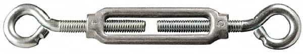 Made in USA - 52 Lb Load Limit, #12 Thread Diam, 1-13/16" Take Up, Aluminum Eye & Eye Turnbuckle - 2-9/16" Body Length, 3/16" Neck Length, 4-1/2" Closed Length - Benchmark Tooling