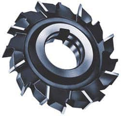 Made in USA - 3" Diam x 1/2" Width of Cut, 18 Teeth, Cobalt Side Milling Cutter - Staggered Teeth, Uncoated - Benchmark Tooling