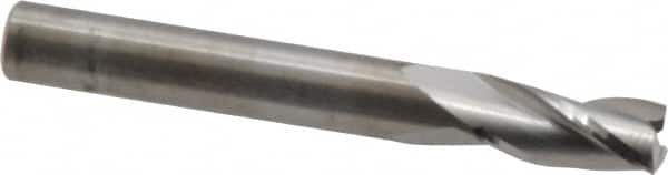 RobbJack - 1/4", 1/2" LOC, 1/4" Shank Diam, 2" OAL, 3 Flute, Solid Carbide Square End Mill - Single End, Uncoated, Spiral Flute, 30° Helix, Centercutting, Right Hand Cut, Right Hand Flute, Series TS-301 - Benchmark Tooling