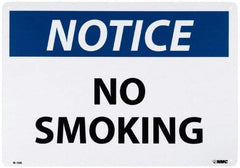 NMC - "Notice - No Smoking", 14" Long x 20" Wide, Aluminum Safety Sign - Rectangle, 0.04" Thick, Use for Accident Prevention - Benchmark Tooling