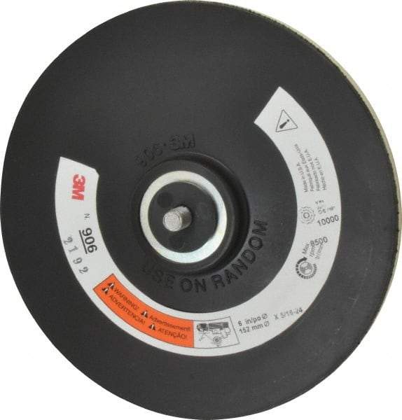 3M - 6" Diam Hook & Loop Disc Backing Pad - Medium Density, 8,500 RPM - Benchmark Tooling