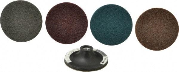3M - 5 Piece, 4" Disc Diam, Abrasive Disc Kit - Nonwoven, Coarse, Medium, Very Fine, Super Fine Grade, Aluminum Oxide\xB6Silicon Carbide - Benchmark Tooling