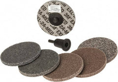 3M - 7 Piece Deburring Kit - 3" Diam Unitized Wheels in Fine, Medium & Coarse Grades, Quick Change Connection - Benchmark Tooling
