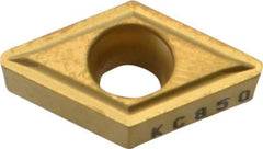 Kennametal - DCMT32.52 LF Grade KC850 Carbide Turning Insert - TiC/TiCN/TiN Finish, 55° Diamond, 3/8" Inscr Circle, 5/32" Thick, 1/32" Corner Radius - Benchmark Tooling