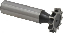 Interstate - 7/8" Diam x 5/32" Face Width, High Speed Steel, 10 Teeth, Shank Connection Woodruff Keyseat Cutter - Uncoated, 2-5/32" OAL x 1/2" Shank, Straight Teeth, ANSI 507, Old Standard 10 - Benchmark Tooling