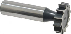 Interstate - 1" Diam x 1/4" Face Width, High Speed Steel, 12 Teeth, Shank Connection Woodruff Keyseat Cutter - Uncoated, 2-1/4" OAL x 1/2" Shank, Straight Teeth, ANSI 808, Old Standard 15 - Benchmark Tooling