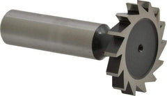 Interstate - 1-1/4" Diam x 3/16" Face Width, High Speed Steel, 14 Teeth, Shank Connection Woodruff Keyseat Cutter - Uncoated, 2-3/16" OAL x 1/2" Shank, Straight Teeth, ANSI 610, Old Standard 19 - Benchmark Tooling