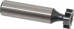 Interstate - 5/8" Diam x 3/16" Face Width, High Speed Steel, 8 Teeth, Shank Connection Woodruff Keyseat Cutter - Uncoated, 2-3/16" OAL x 1/2" Shank, Straight Teeth, ANSI 605, Old Standard 61 - Benchmark Tooling