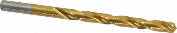Chicago-Latrobe - 17/64" 135° High Speed Steel Jobber Drill - TiN Finish, Right Hand Cut, Spiral Flute, Straight Shank, 4-1/8" OAL, Split Point - Benchmark Tooling