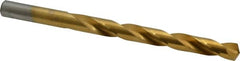 Chicago-Latrobe - 11/32" 135° High Speed Steel Jobber Drill - TiN Finish, Right Hand Cut, Spiral Flute, Straight Shank, 4-3/4" OAL, Split Point - Benchmark Tooling