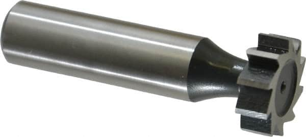 Interstate - 3/4" Diam x 1/4" Face Width, High Speed Steel, 10 Teeth, Shank Connection Woodruff Keyseat Cutter - Uncoated, 2-1/4" OAL x 1/2" Shank, Straight Teeth, ANSI 806, Old Standard 91 - Benchmark Tooling