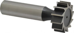 Interstate - 1" Diam x 3/8" Face Width, High Speed Steel, 12 Teeth, Shank Connection Woodruff Keyseat Cutter - Uncoated, 2-3/8" OAL x 1/2" Shank, Straight Teeth, ANSI 1208, Old Standard 152 - Benchmark Tooling