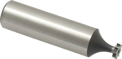 Interstate - 1/4" Diam x 1/16" Face Width, High Speed Steel, 6 Teeth, Shank Connection Woodruff Keyseat Cutter - Uncoated, 2-1/16" OAL x 1/2" Shank, Straight Teeth, ANSI 202, Old Standard 201 - Benchmark Tooling