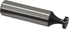 Interstate - 3/8" Diam x 3/32" Face Width, High Speed Steel, 6 Teeth, Shank Connection Woodruff Keyseat Cutter - Uncoated, 2-3/32" OAL x 1/2" Shank, Straight Teeth, ANSI 303, Old Standard 212 - Benchmark Tooling