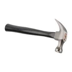 Stanley - 13/16 Lb Head, Curved Claw Nail Hammer - 12-19/64" OAL, Carbon Steel Head, Smooth Face, Wood Handle - Benchmark Tooling