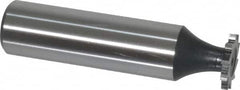 Interstate - 1/2" Diam x 1/16" Face Width, Cobalt, 10 Teeth, Shank Connection Woodruff Keyseat Cutter - Uncoated, 2-1/16" OAL x 1/2" Shank, Straight Teeth, ANSI 204, Old Standard 1 - Benchmark Tooling