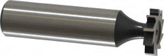 Interstate - 5/8" Diam x 1/8" Face Width, Cobalt, 8 Teeth, Shank Connection Woodruff Keyseat Cutter - Uncoated, 2-1/8" OAL x 1/2" Shank, Straight Teeth, ANSI 405, Old Standard 5 - Benchmark Tooling