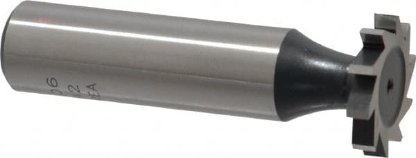 Interstate - 3/4" Diam x 1/8" Face Width, Cobalt, 10 Teeth, Shank Connection Woodruff Keyseat Cutter - Uncoated, 2-1/8" OAL x 1/2" Shank, Straight Teeth, ANSI 406, Old Standard 7 - Benchmark Tooling