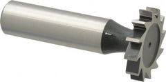 Interstate - 1" Diam x 3/16" Face Width, Cobalt, 12 Teeth, Shank Connection Woodruff Keyseat Cutter - Uncoated, 2-3/16" OAL x 1/2" Shank, Straight Teeth, ANSI 608, Old Standard 13 - Benchmark Tooling