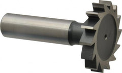 Interstate - 1-3/8" Diam x 1/4" Face Width, Cobalt, 14 Teeth, Shank Connection Woodruff Keyseat Cutter - Uncoated, 2-1/4" OAL x 1/2" Shank, Straight Teeth, ANSI 811, Old Standard 22 - Benchmark Tooling