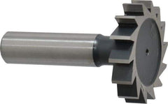 Interstate - 1-1/2" Diam x 5/16" Face Width, Cobalt, 16 Teeth, Shank Connection Woodruff Keyseat Cutter - Uncoated, 2-5/16" OAL x 1/2" Shank, Straight Teeth, ANSI 1012, Old Standard 25 - Benchmark Tooling