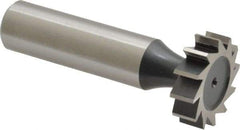 Interstate - 7/8" Diam x 1/4" Face Width, Cobalt, 10 Teeth, Shank Connection Woodruff Keyseat Cutter - Uncoated, 2-1/4" OAL x 1/2" Shank, Straight Teeth, ANSI 807, Old Standard A - Benchmark Tooling