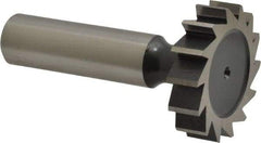 Interstate - 1-1/4" Diam x 5/16" Face Width, Cobalt, 14 Teeth, Shank Connection Woodruff Keyseat Cutter - Uncoated, 2-5/16" OAL x 1/2" Shank, Straight Teeth, ANSI 1010, Old Standard D - Benchmark Tooling