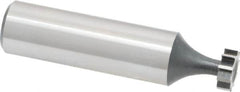 Interstate - 3/8" Diam x 1/8" Face Width, Cobalt, 6 Teeth, Shank Connection Woodruff Keyseat Cutter - Uncoated, 2-1/8" OAL x 1/2" Shank, Straight Teeth, ANSI 403, Old Standard 213 - Benchmark Tooling