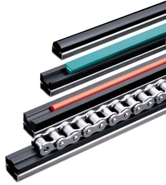 Fenner Drives - 1.02" Guide Height, C5 Mount, UHMW PE, Round Belt Guide - 10" Overall Width x 1.25" Overall Height, Galvanized Steel - Benchmark Tooling