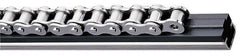 Fenner Drives - 1.75" Guide Width, 0.79" Guide Height, C9 Mount, UHMW PE, Single Chain Guide - 10" Overall Width x 1.16" Overall Height, Galvanized Steel - Benchmark Tooling
