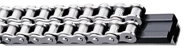 Fenner Drives - 0.85" Guide Width, 0.59" Guide Height, C3 Mount, UHMW PE, Double Chain Guide - 10" Overall Width x 0.79" Overall Height, Stainless Steel - Benchmark Tooling