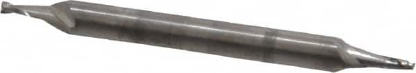 OSG - 3/64", 3/32" LOC, 1/8" Shank Diam, 1-1/2" OAL, 2 Flute, Solid Carbide Square End Mill - Double End, Uncoated, Spiral Flute, 30° Helix, Centercutting, Right Hand Cut, Right Hand Flute, Series 422 - Benchmark Tooling