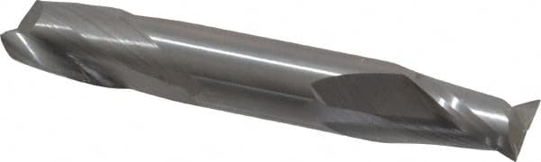 OSG - 3/8", 1/2" LOC, 3/8" Shank Diam, 2-1/2" OAL, 2 Flute, Solid Carbide Square End Mill - Double End, Uncoated, Spiral Flute, 30° Helix, Centercutting, Right Hand Cut, Right Hand Flute, Series 422 - Benchmark Tooling