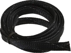 Techflex - Black/White Braided Expandable Cable Sleeve - 10' Coil Length, -103 to 257°F - Benchmark Tooling