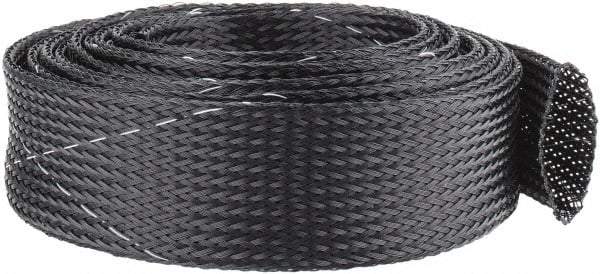 Techflex - Black/White Braided Expandable Cable Sleeve - 10' Coil Length, -103 to 257°F - Benchmark Tooling