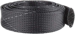 Techflex - Black/White Braided Expandable Cable Sleeve - 10' Coil Length, -103 to 257°F - Benchmark Tooling