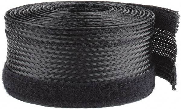 Techflex - Black Braided Cable Sleeve - 10' Coil Length, -103 to 257°F - Benchmark Tooling