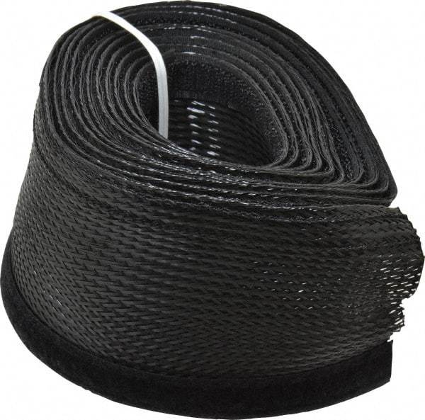 Techflex - Black Braided Cable Sleeve - 10' Coil Length, -103 to 257°F - Benchmark Tooling