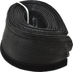 Techflex - Black Braided Cable Sleeve - 10' Coil Length, -103 to 257°F - Benchmark Tooling