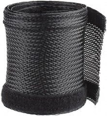 Techflex - Black Braided Cable Sleeve - 3' Coil Length, -103 to 257°F - Benchmark Tooling